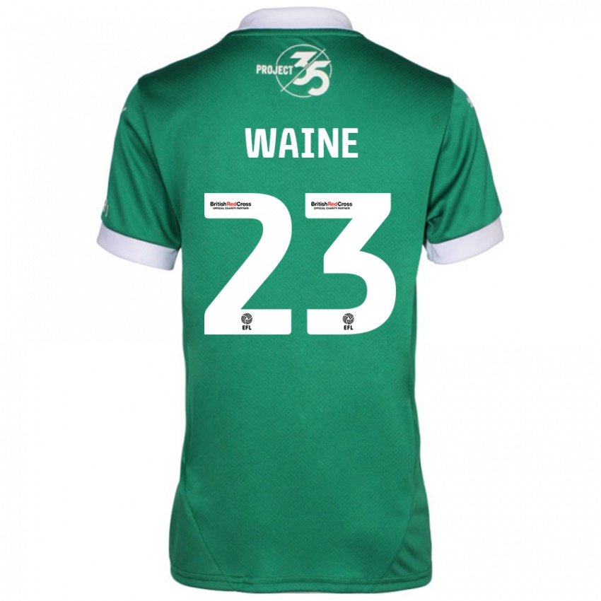 Gyermek Ben Waine #23 Zöld Fehér Hazai Jersey 2024/25 Mez Póló Ing