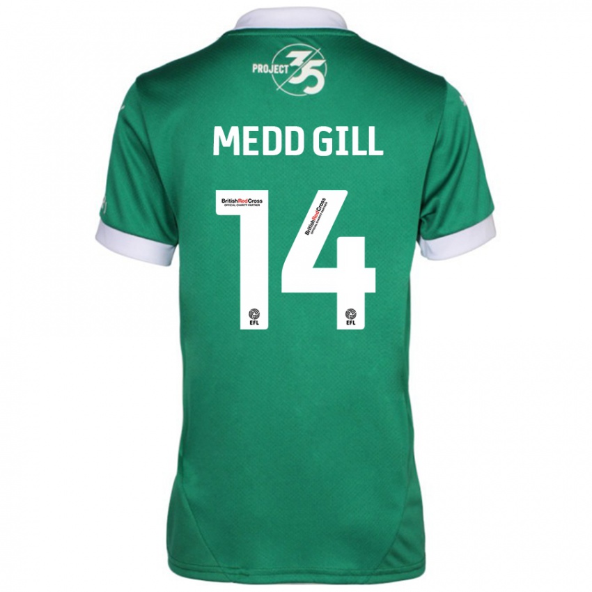 Gyermek Tamsin Medd-Gill #14 Zöld Fehér Hazai Jersey 2024/25 Mez Póló Ing