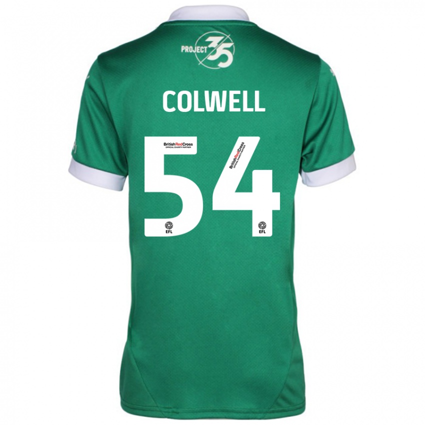 Gyermek Lewis Colwell #54 Zöld Fehér Hazai Jersey 2024/25 Mez Póló Ing