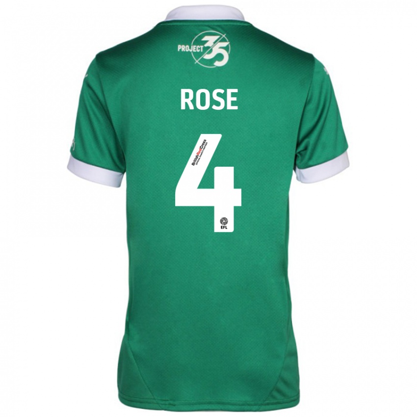 Gyermek Jemma Rose #4 Zöld Fehér Hazai Jersey 2024/25 Mez Póló Ing