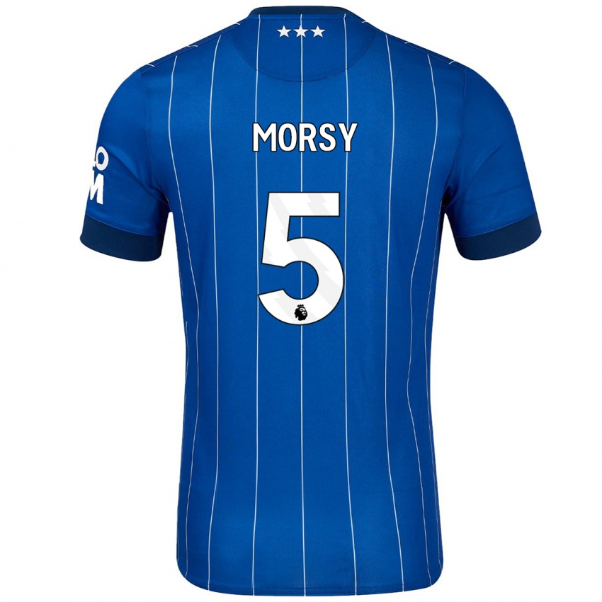 Gyermek Samy Morsy #5 Sötétkék Hazai Jersey 2024/25 Mez Póló Ing