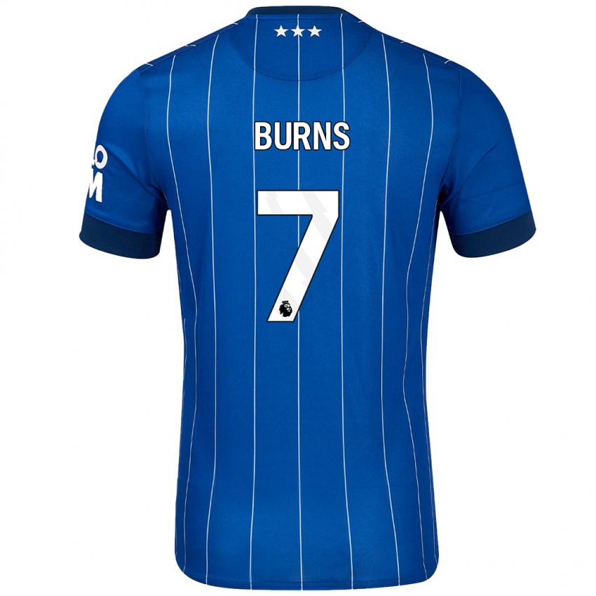 Gyermek Wes Burns #7 Sötétkék Hazai Jersey 2024/25 Mez Póló Ing