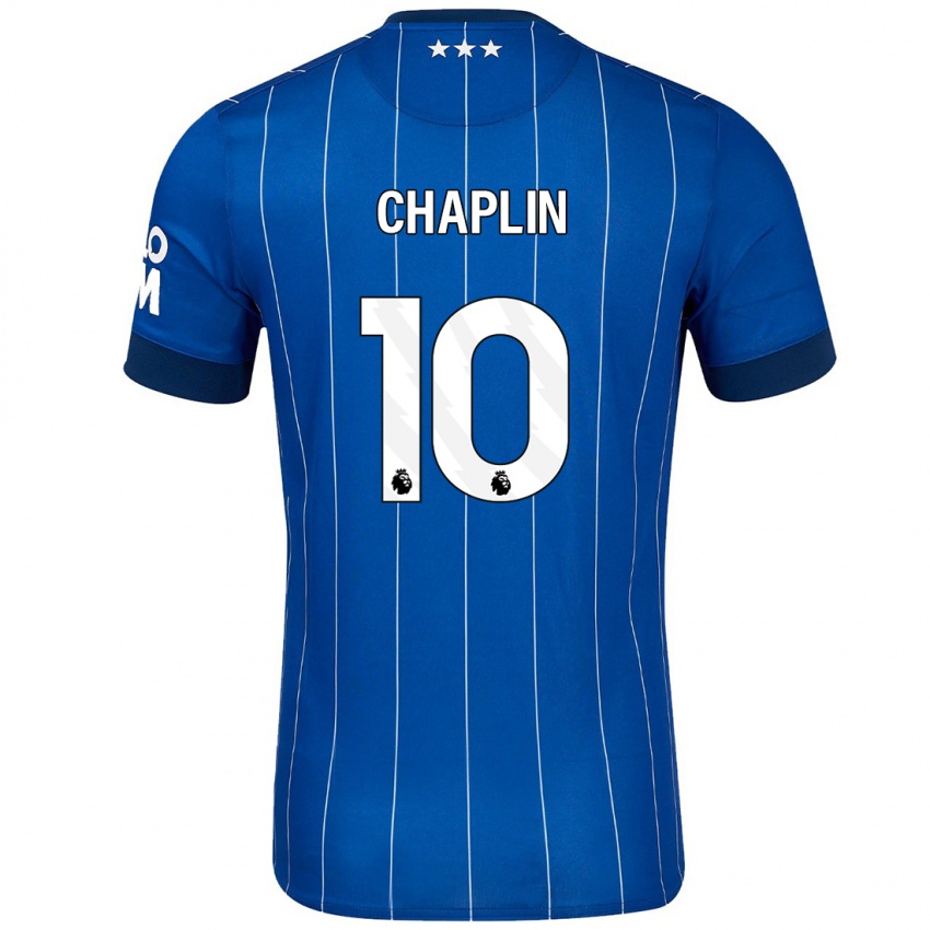 Gyermek Conor Chaplin #10 Sötétkék Hazai Jersey 2024/25 Mez Póló Ing