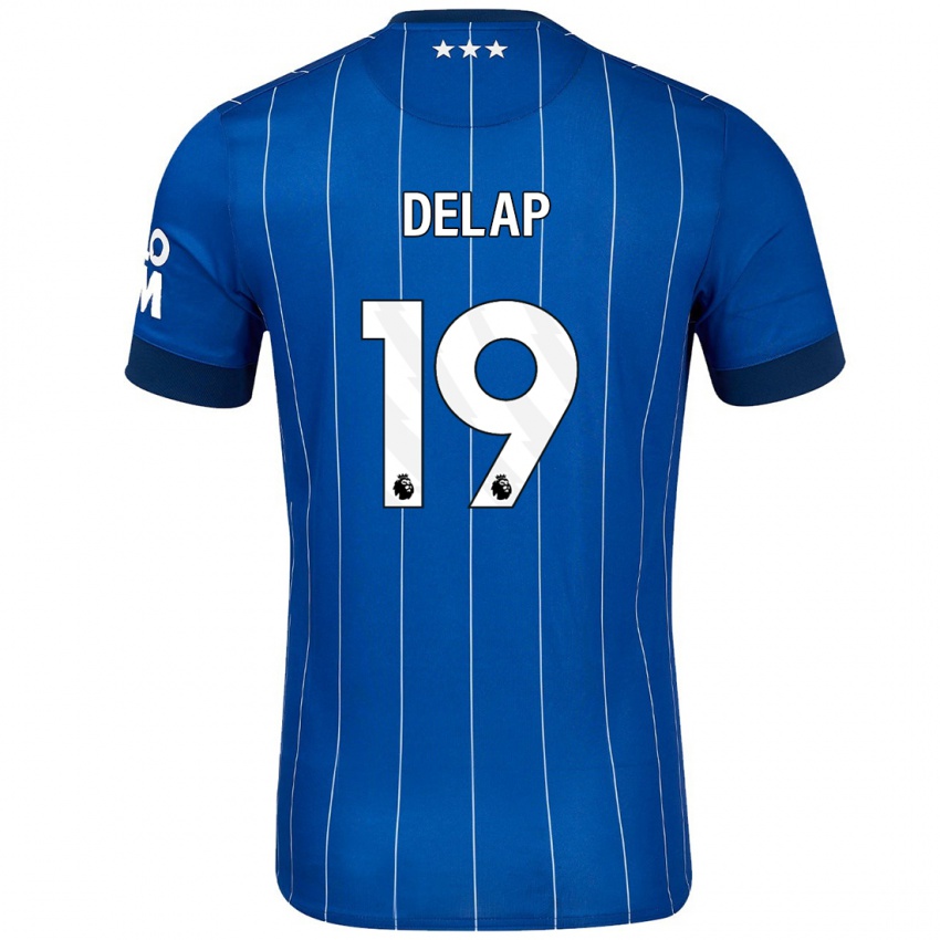 Gyermek Liam Delap #19 Sötétkék Hazai Jersey 2024/25 Mez Póló Ing