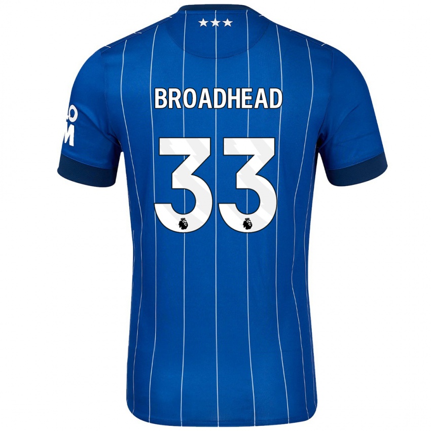 Gyermek Nathan Broadhead #33 Sötétkék Hazai Jersey 2024/25 Mez Póló Ing