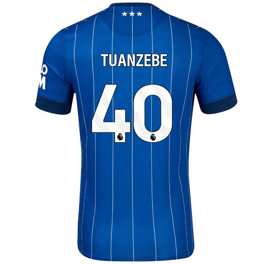 Gyermek Axel Tuanzebe #40 Sötétkék Hazai Jersey 2024/25 Mez Póló Ing