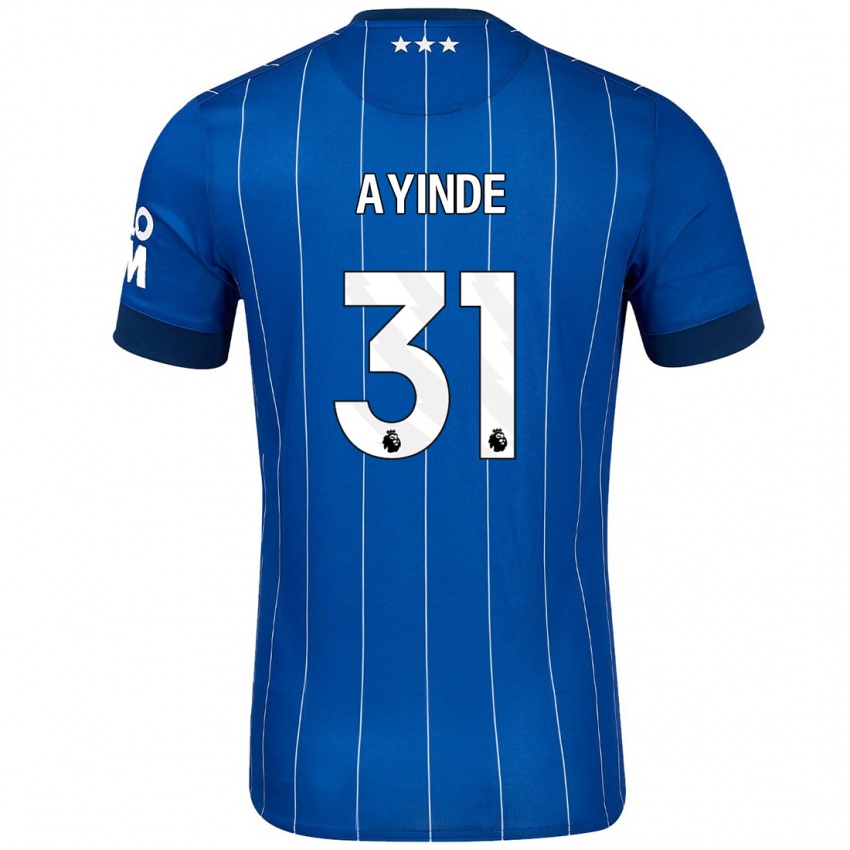 Gyermek Leon Ayinde #31 Sötétkék Hazai Jersey 2024/25 Mez Póló Ing