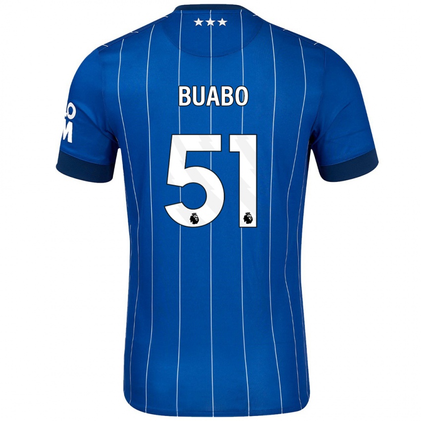 Gyermek Gerard Buabo #51 Sötétkék Hazai Jersey 2024/25 Mez Póló Ing