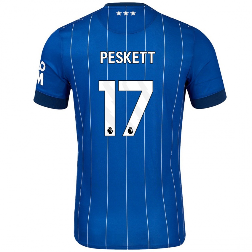 Gyermek Sophie Peskett #17 Sötétkék Hazai Jersey 2024/25 Mez Póló Ing