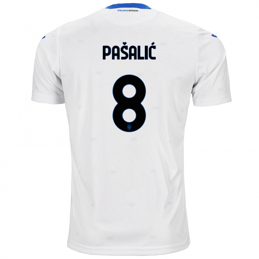 Gyermek Mario Pasalic #8 Fehér Idegenbeli Jersey 2024/25 Mez Póló Ing