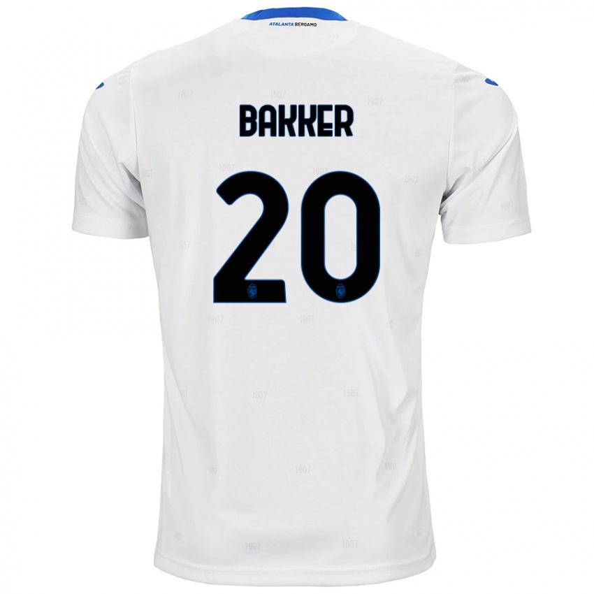 Gyermek Mitchel Bakker #20 Fehér Idegenbeli Jersey 2024/25 Mez Póló Ing