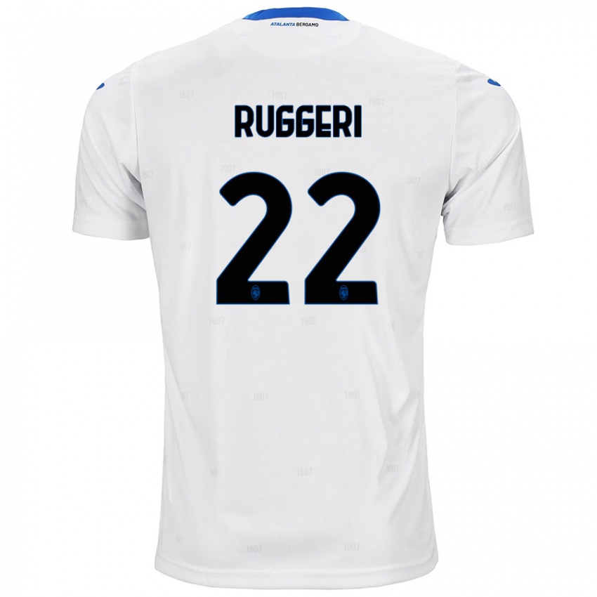 Gyermek Matteo Ruggeri #22 Fehér Idegenbeli Jersey 2024/25 Mez Póló Ing