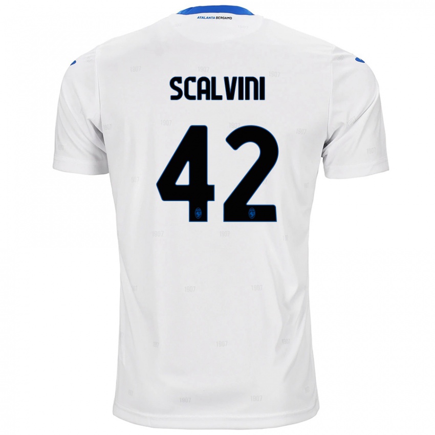 Gyermek Giorgio Scalvini #42 Fehér Idegenbeli Jersey 2024/25 Mez Póló Ing