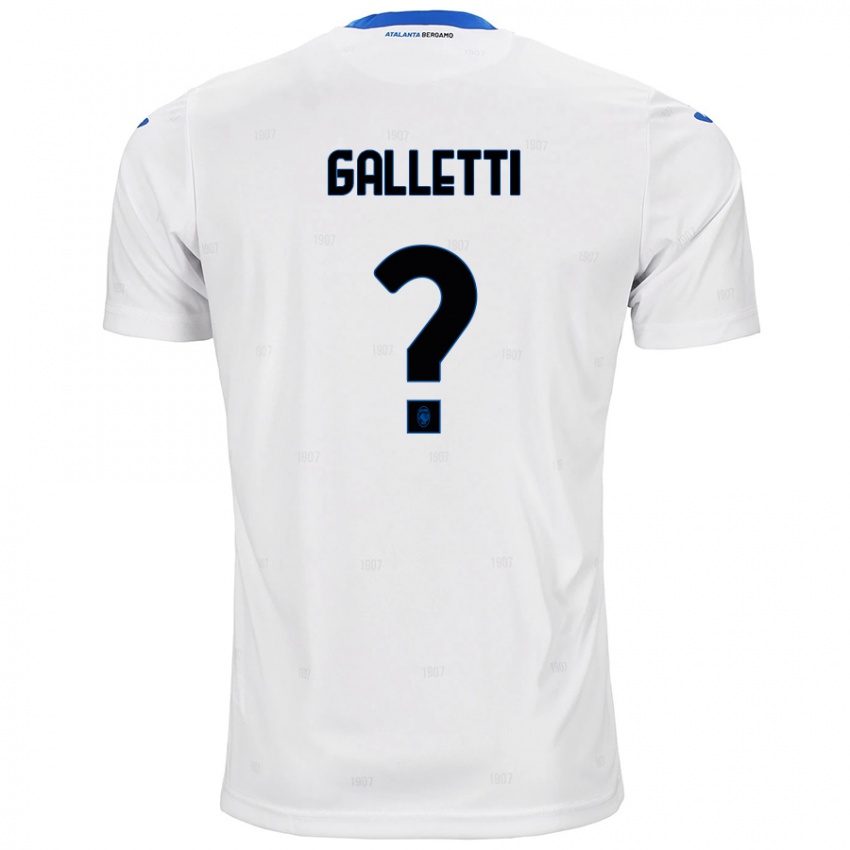 Gyermek Elia Galletti #0 Fehér Idegenbeli Jersey 2024/25 Mez Póló Ing