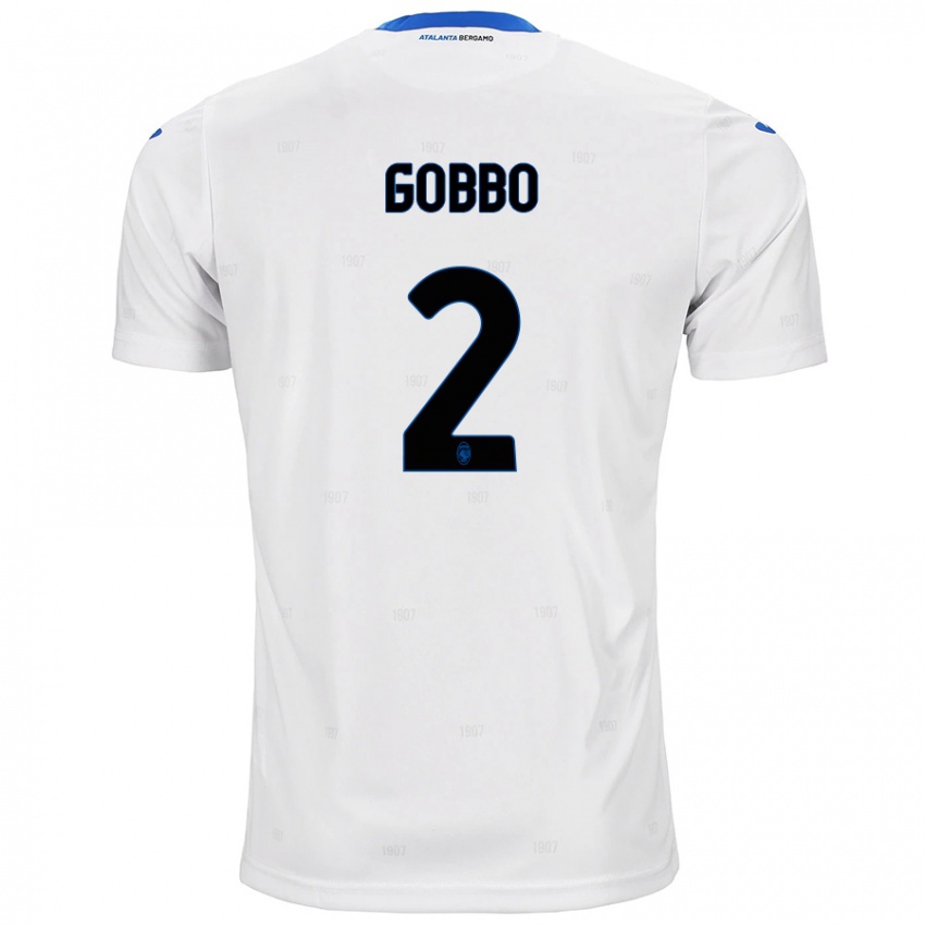 Gyermek Luca Gobbo #2 Fehér Idegenbeli Jersey 2024/25 Mez Póló Ing