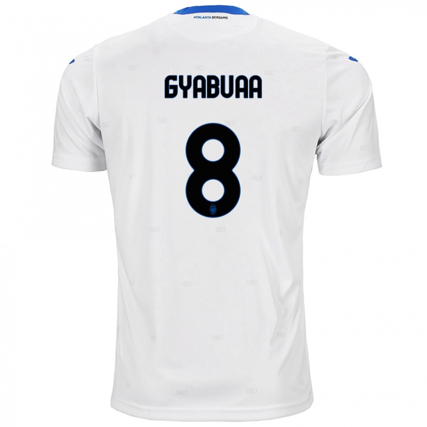 Gyermek Emmanuel Gyabuaa #8 Fehér Idegenbeli Jersey 2024/25 Mez Póló Ing