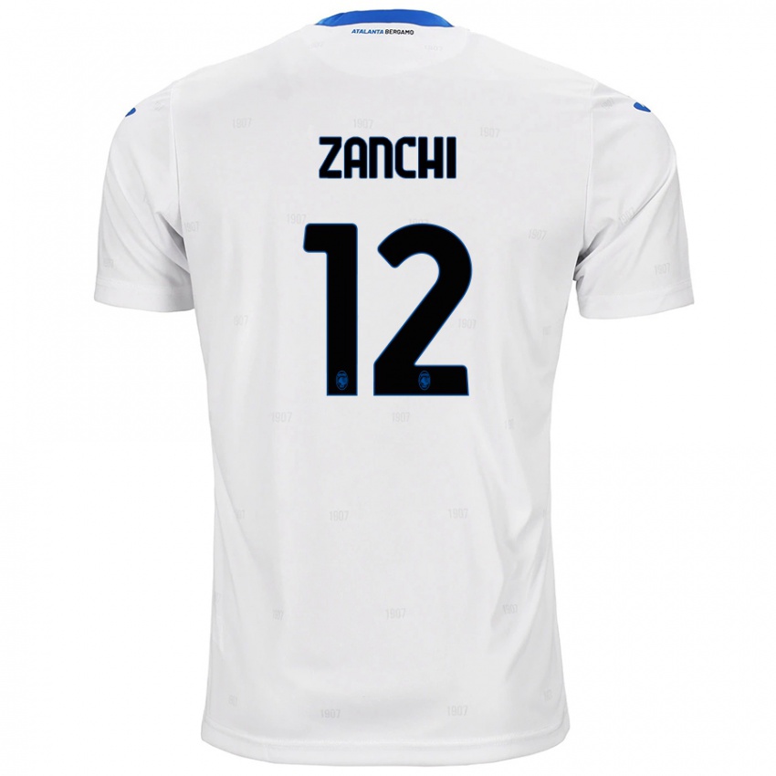 Gyermek Edoardo Zanchi #12 Fehér Idegenbeli Jersey 2024/25 Mez Póló Ing