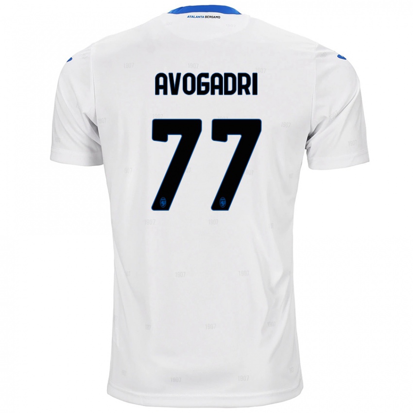 Gyermek Lorenzo Avogadri #77 Fehér Idegenbeli Jersey 2024/25 Mez Póló Ing