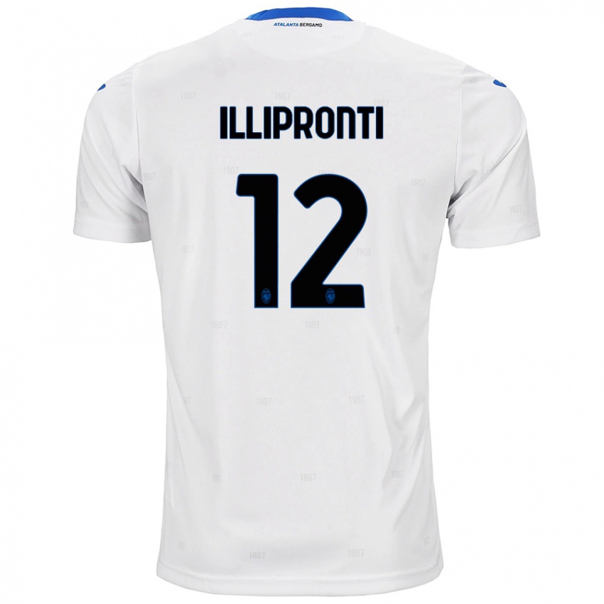 Gyermek Filippo Illipronti #12 Fehér Idegenbeli Jersey 2024/25 Mez Póló Ing