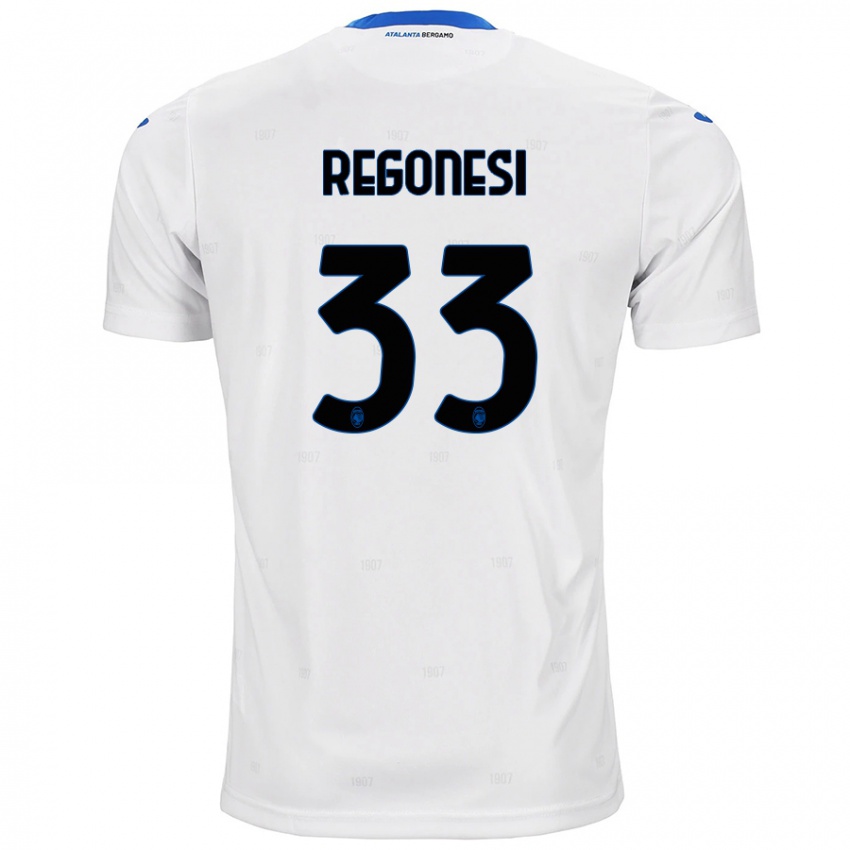 Gyermek Iacopo Regonesi #33 Fehér Idegenbeli Jersey 2024/25 Mez Póló Ing