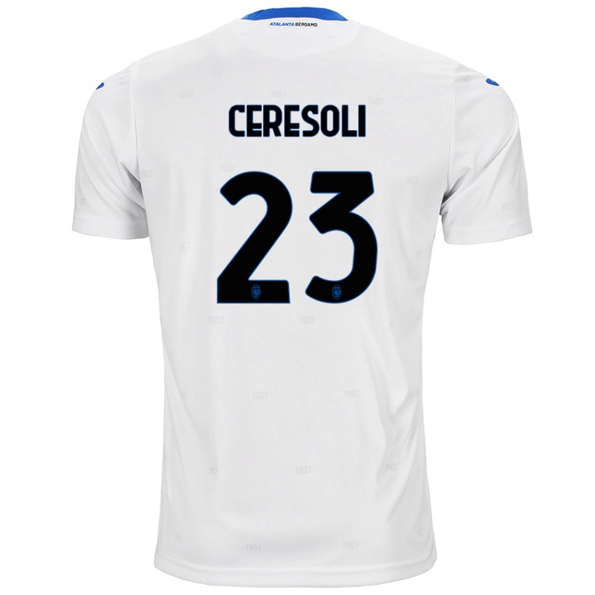 Gyermek Andrea Ceresoli #23 Fehér Idegenbeli Jersey 2024/25 Mez Póló Ing