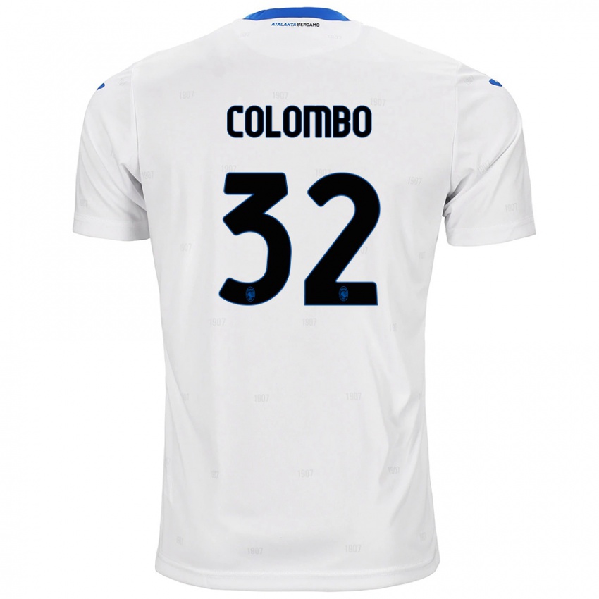 Gyermek Matteo Colombo #32 Fehér Idegenbeli Jersey 2024/25 Mez Póló Ing