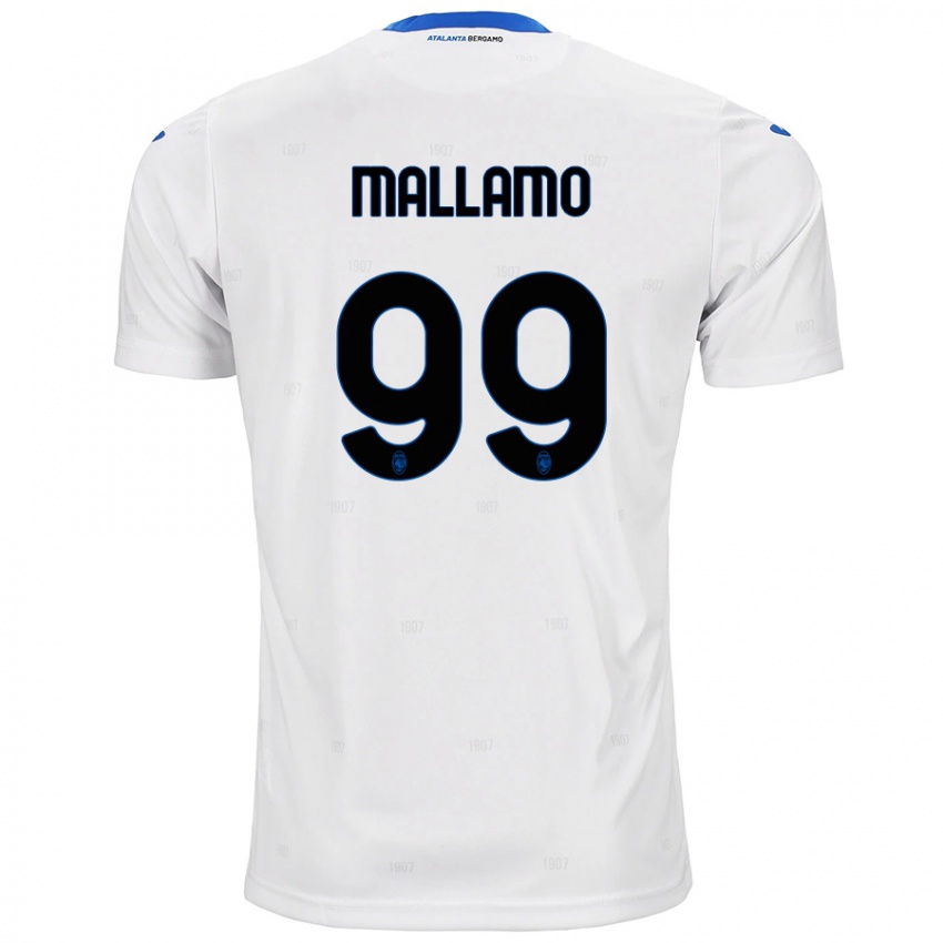 Gyermek Alessandro Mallamo #99 Fehér Idegenbeli Jersey 2024/25 Mez Póló Ing