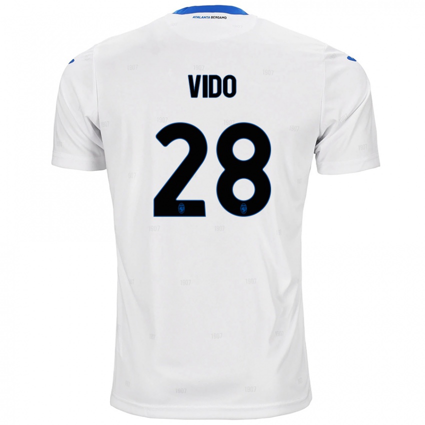 Gyermek Luca Vido #28 Fehér Idegenbeli Jersey 2024/25 Mez Póló Ing