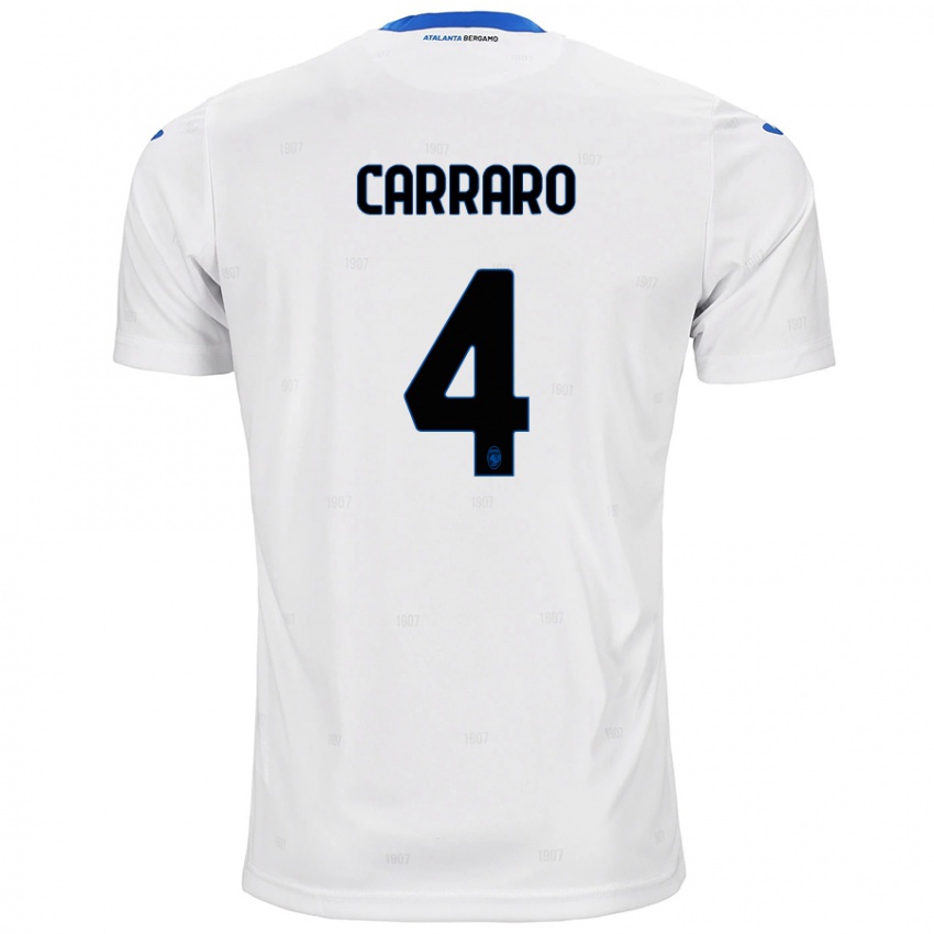 Gyermek Marco Carraro #4 Fehér Idegenbeli Jersey 2024/25 Mez Póló Ing