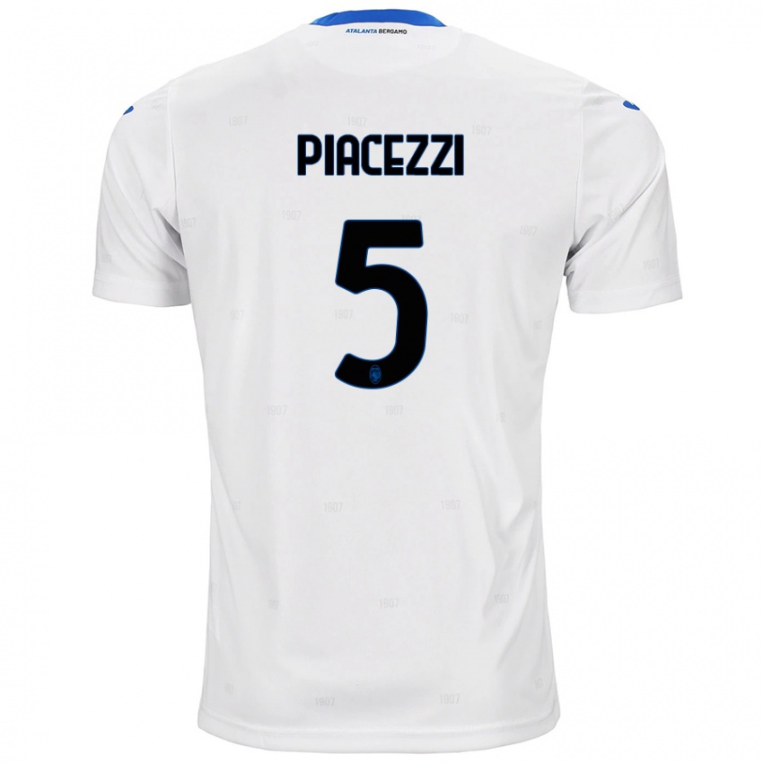 Gyermek Eleonora Piacezzi #5 Fehér Idegenbeli Jersey 2024/25 Mez Póló Ing