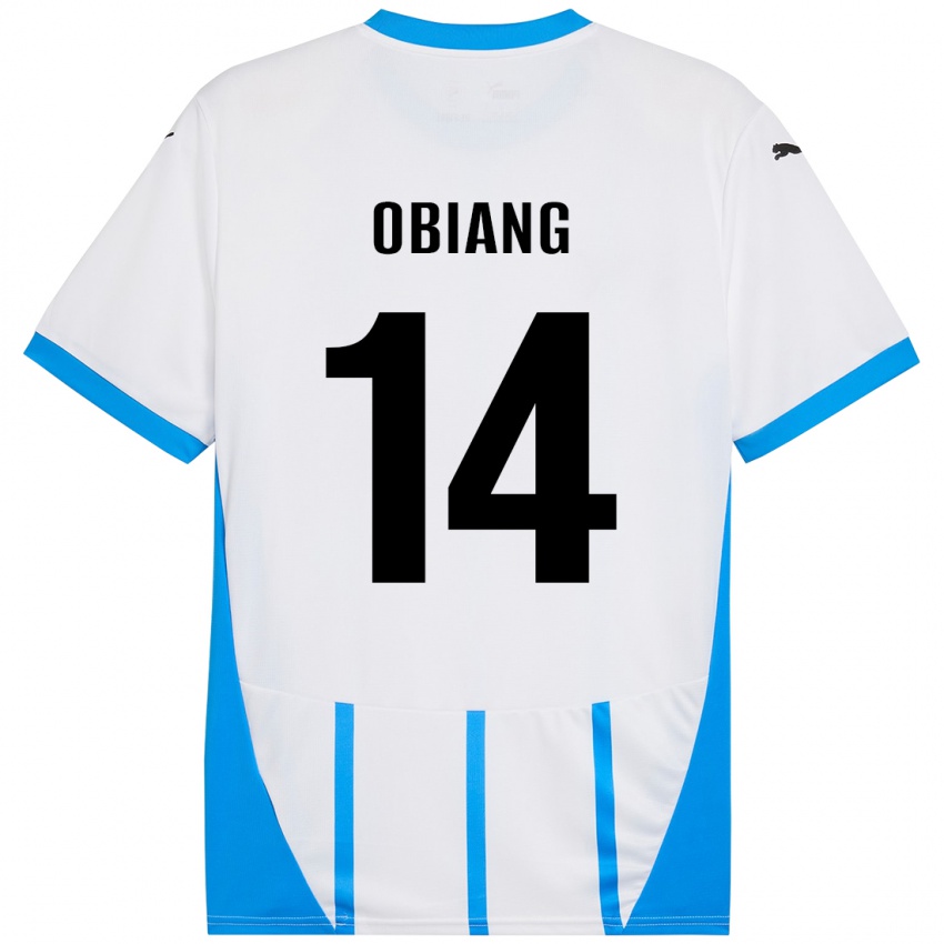 Gyermek Pedro Obiang #14 Fehér Kék Idegenbeli Jersey 2024/25 Mez Póló Ing