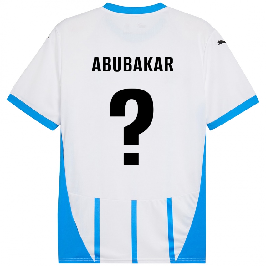 Gyermek Salim Abubakar #0 Fehér Kék Idegenbeli Jersey 2024/25 Mez Póló Ing