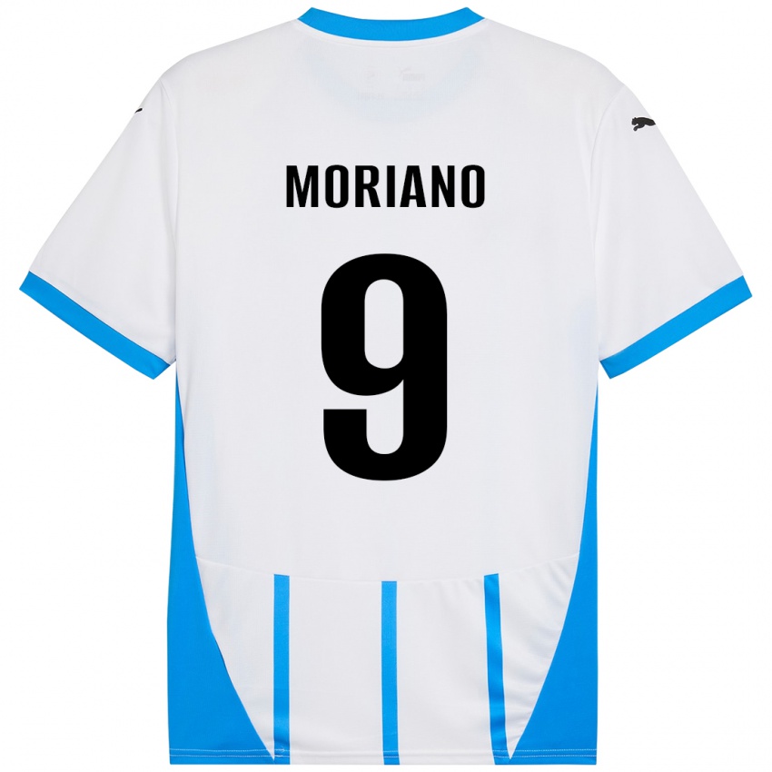 Gyermek Andrea Moriano #9 Fehér Kék Idegenbeli Jersey 2024/25 Mez Póló Ing