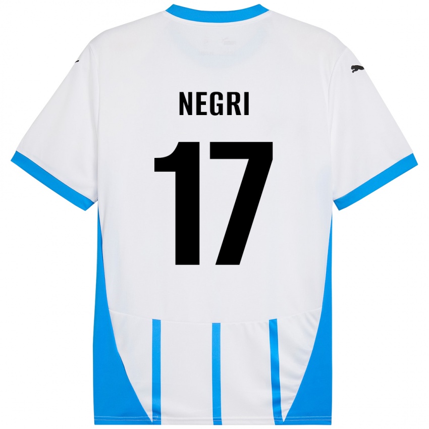 Gyermek Gabriele Negri #17 Fehér Kék Idegenbeli Jersey 2024/25 Mez Póló Ing