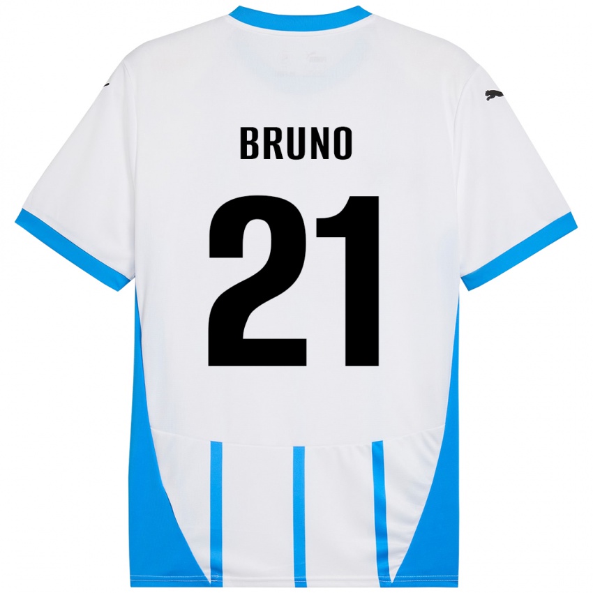 Gyermek Kevin Bruno #21 Fehér Kék Idegenbeli Jersey 2024/25 Mez Póló Ing