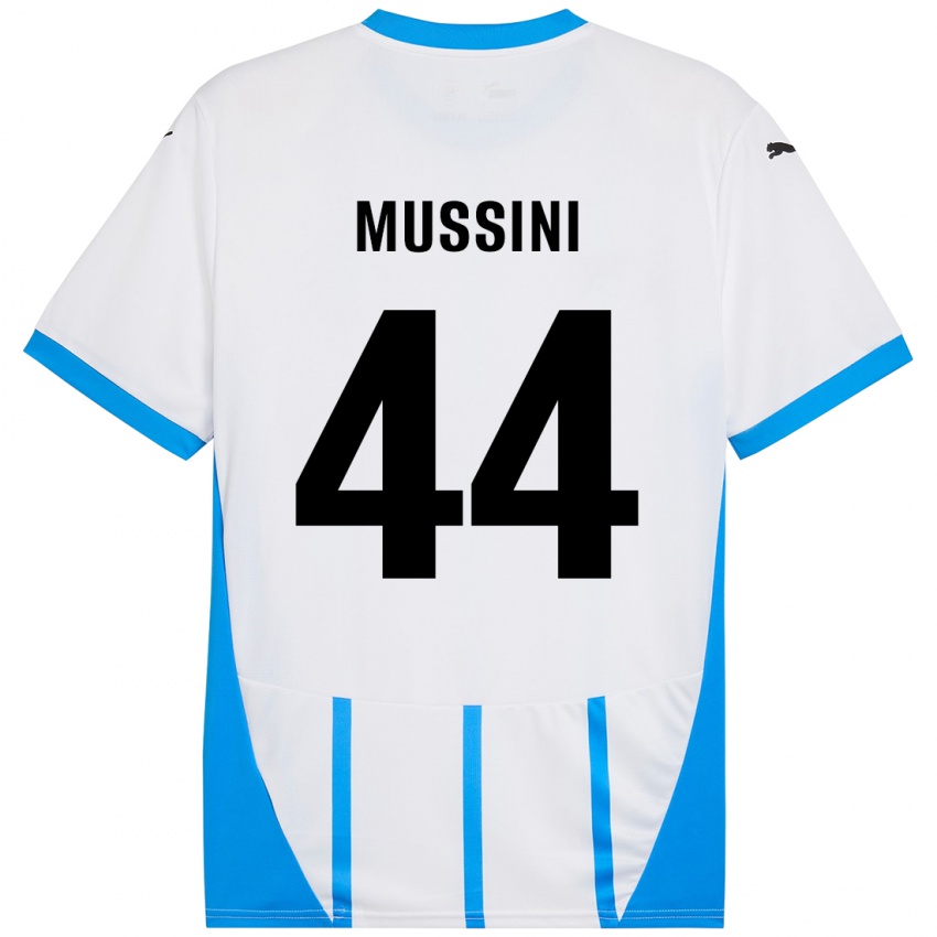 Gyermek Andrea Mussini #44 Fehér Kék Idegenbeli Jersey 2024/25 Mez Póló Ing