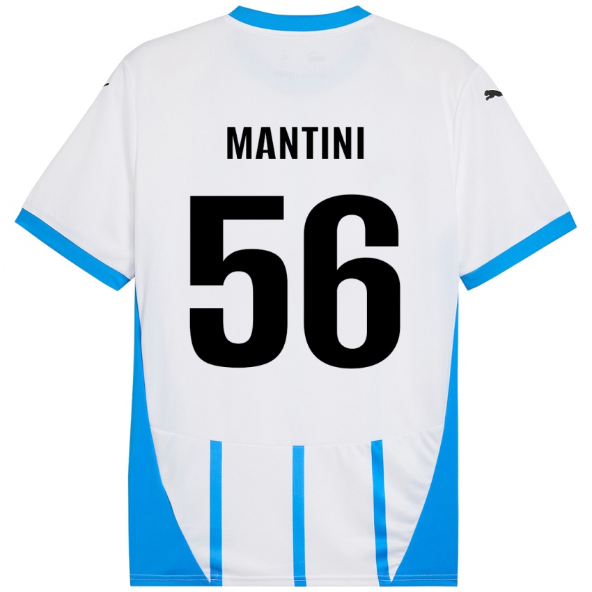 Gyermek Raffaele Mantini #56 Fehér Kék Idegenbeli Jersey 2024/25 Mez Póló Ing