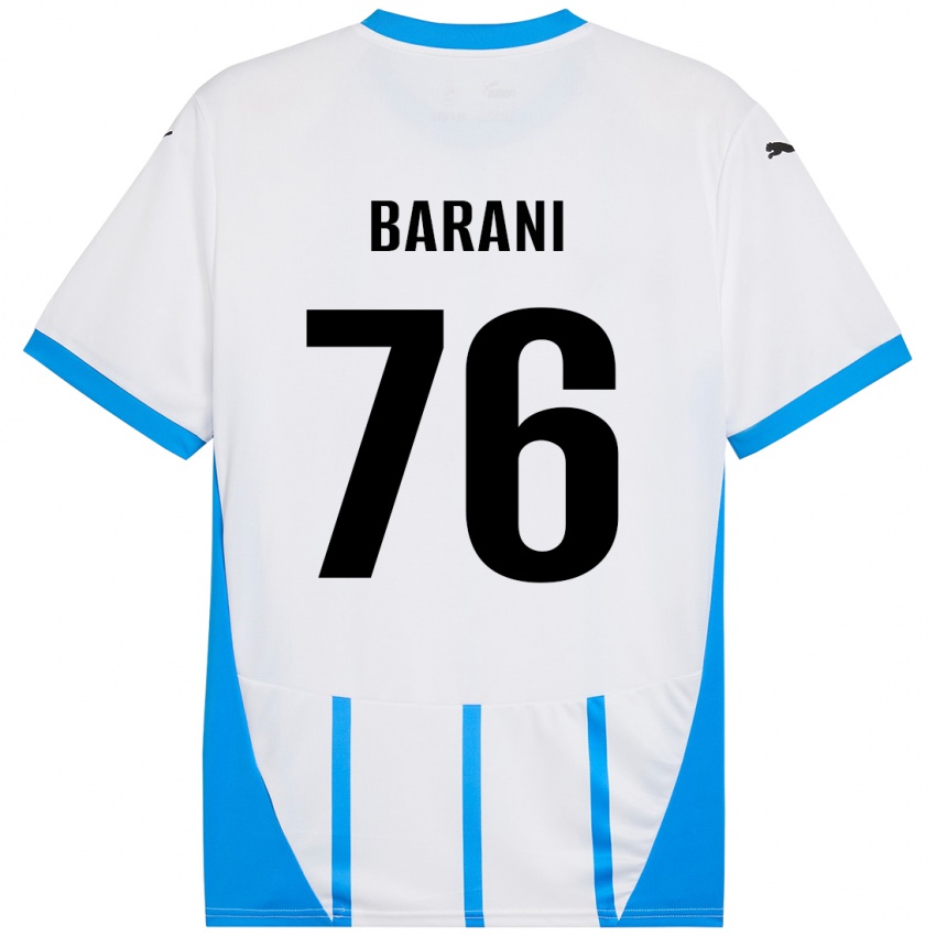 Gyermek Luca Barani #76 Fehér Kék Idegenbeli Jersey 2024/25 Mez Póló Ing