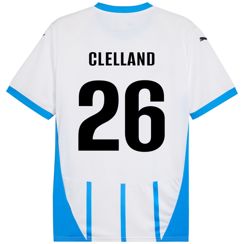 Gyermek Lana Clelland #26 Fehér Kék Idegenbeli Jersey 2024/25 Mez Póló Ing