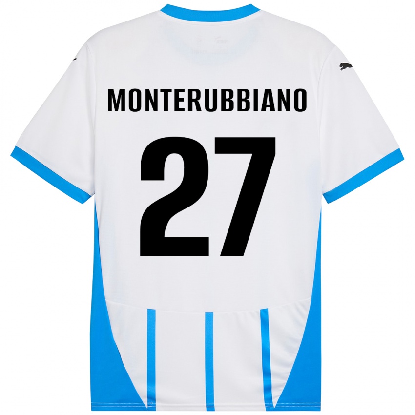 Gyermek Valeria Monterubbiano #27 Fehér Kék Idegenbeli Jersey 2024/25 Mez Póló Ing