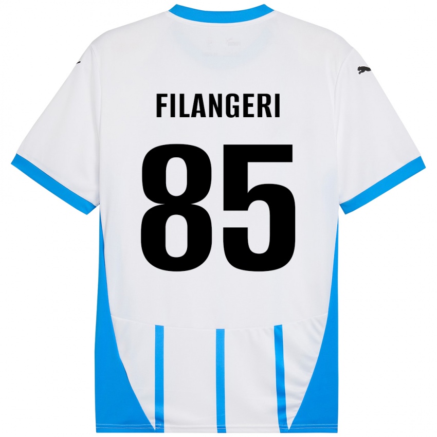 Gyermek Maria Luisa Filangeri #85 Fehér Kék Idegenbeli Jersey 2024/25 Mez Póló Ing