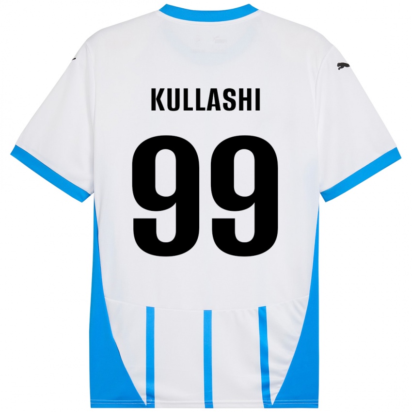 Gyermek Loreta Kullashi #99 Fehér Kék Idegenbeli Jersey 2024/25 Mez Póló Ing