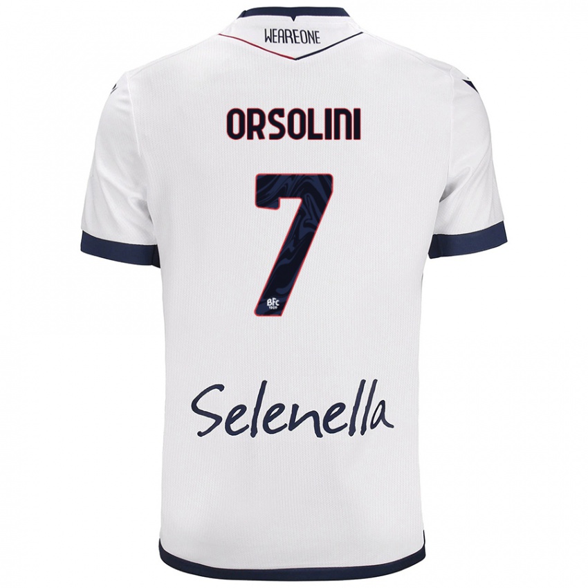 Gyermek Riccardo Orsolini #7 Fehér Royal Blue Idegenbeli Jersey 2024/25 Mez Póló Ing