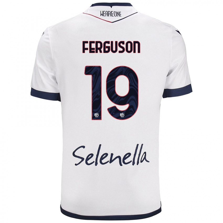 Gyermek Lewis Ferguson #19 Fehér Royal Blue Idegenbeli Jersey 2024/25 Mez Póló Ing