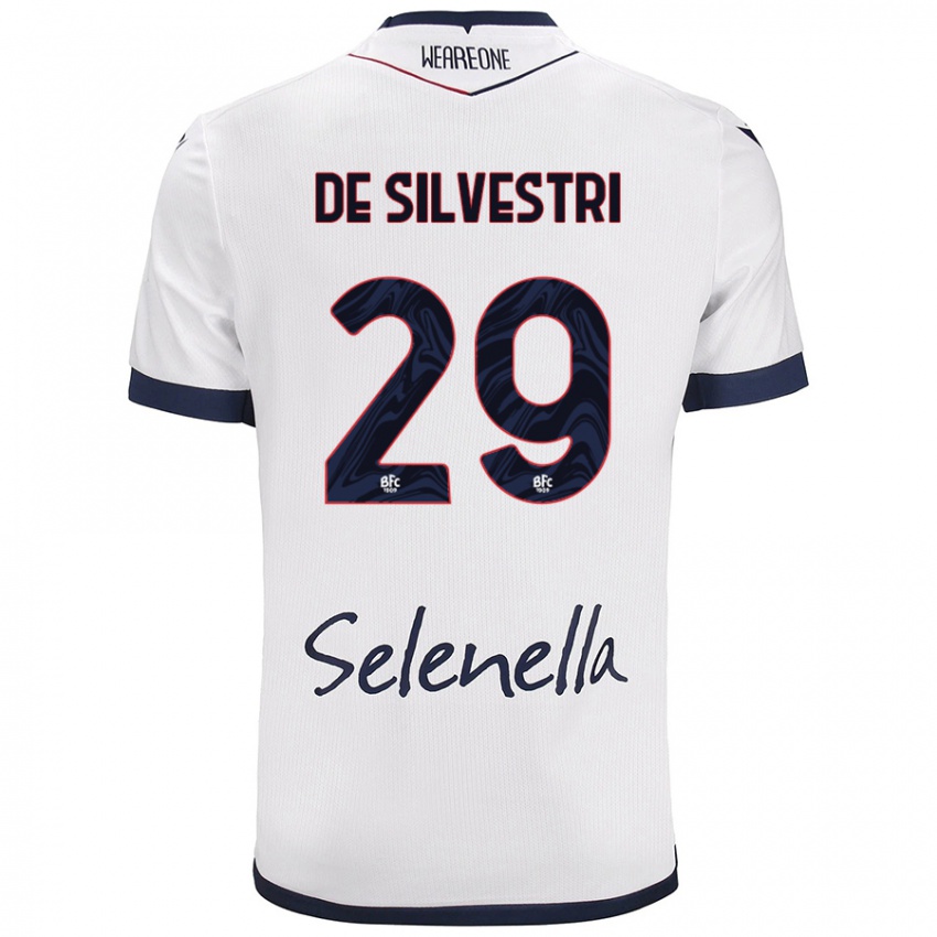 Gyermek Lorenzo De Silvestri #29 Fehér Royal Blue Idegenbeli Jersey 2024/25 Mez Póló Ing