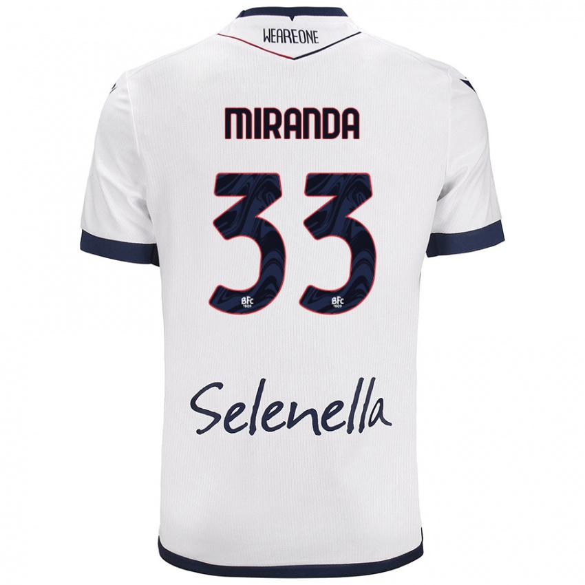 Gyermek Juan Miranda #33 Fehér Royal Blue Idegenbeli Jersey 2024/25 Mez Póló Ing