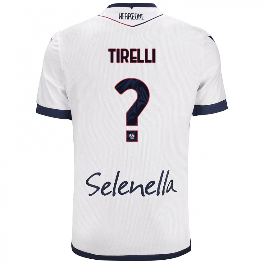 Gyermek Manuel Tirelli #0 Fehér Royal Blue Idegenbeli Jersey 2024/25 Mez Póló Ing