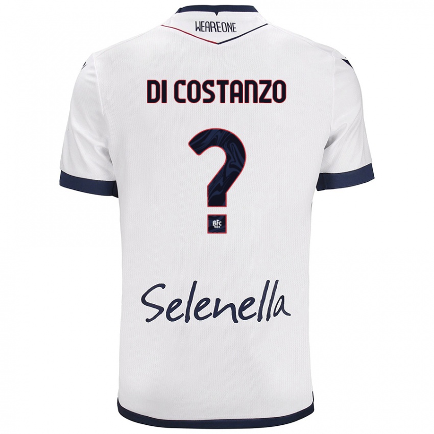 Gyermek Raffaele Maria Di Costanzo #0 Fehér Royal Blue Idegenbeli Jersey 2024/25 Mez Póló Ing