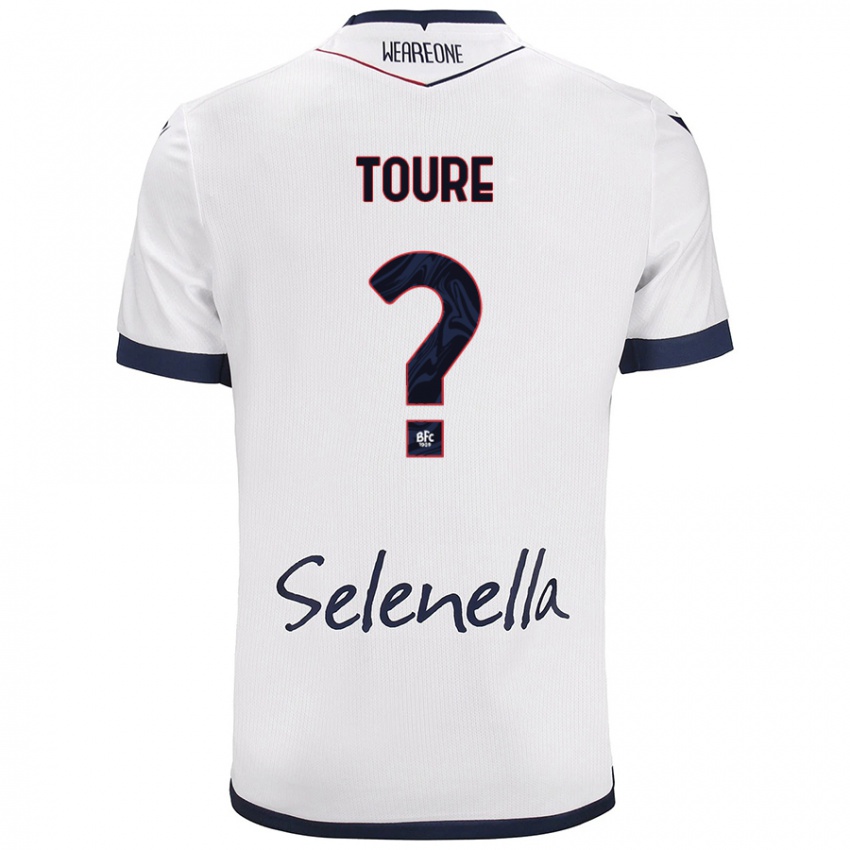 Gyermek Mohamed Toure #0 Fehér Royal Blue Idegenbeli Jersey 2024/25 Mez Póló Ing