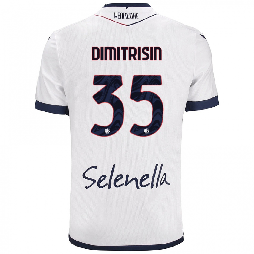 Gyermek Danila Dimitrișin #35 Fehér Royal Blue Idegenbeli Jersey 2024/25 Mez Póló Ing